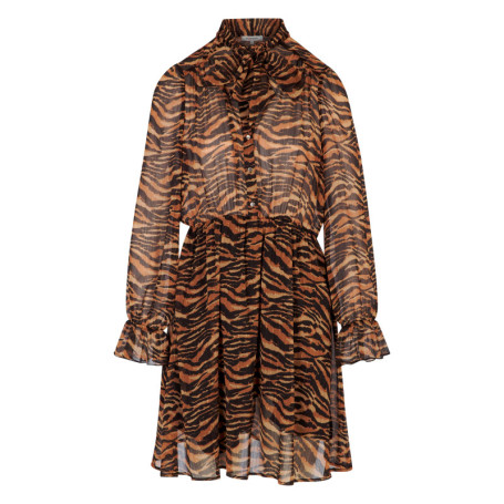 Robe courte chocolat à motif animalier avec une...