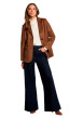 Thumbnail Blazer camel uni avec une coupe droite et des manches longues - Image 2