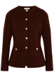 Thumbnail Gilet chocolat uni avec une coupe évasée et des manches longues