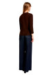 Thumbnail Gilet chocolat uni avec une coupe évasée et des manches longues - Image 3