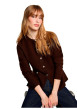 Thumbnail Gilet chocolat uni avec une coupe évasée et des manches longues - Image 4