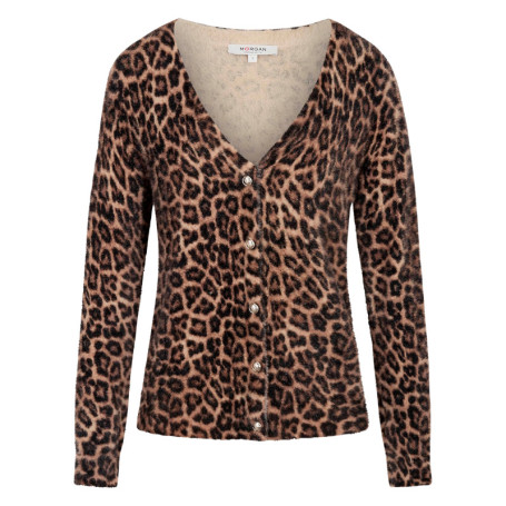Gilet taupe à motif animalier avec une coupe...