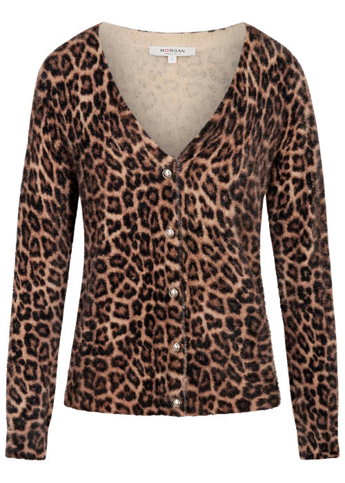 Gilet taupe à motif animalier avec une coupe...