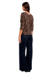 Thumbnail Gilet taupe à motif animalier avec une coupe droite et des manches longues - Image 3