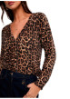 Thumbnail Gilet taupe à motif animalier avec une coupe droite et des manches longues - Image 5
