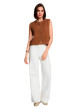 Thumbnail Gilet en coton camel uni avec une coupe droite et un col rond - Image 2