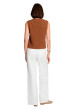 Thumbnail Gilet en coton camel uni avec une coupe droite et un col rond - Image 3