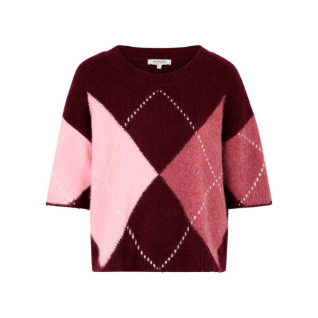 Pull prune à carreaux avec une coupe droite et...