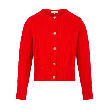 Gilet rouge uni avec une coupe ajustée et des...