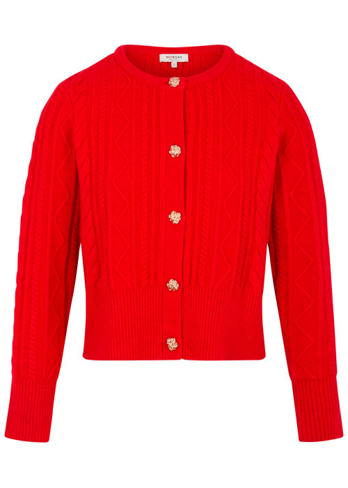 Gilet rouge uni avec une coupe ajustée et des...