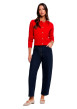 Thumbnail Gilet rouge uni avec une coupe ajustée et des manches longues - Image 2