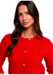 Thumbnail Gilet rouge uni avec une coupe ajustée et des manches longues - Image 4