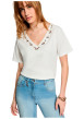 Thumbnail T-shirt en coton blanc uni avec une coupe droite et des manches courtes - Image 4