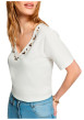 Thumbnail T-shirt en coton blanc uni avec une coupe droite et des manches courtes - Image 5