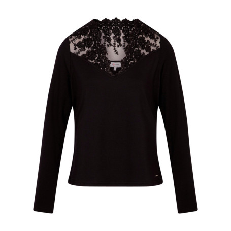 T-shirt noir uni avec une coupe moulante et des...