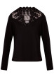 Thumbnail T-shirt noir uni avec une coupe moulante et des manches longues