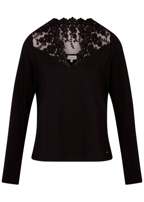 T-shirt noir uni avec une coupe moulante et des...