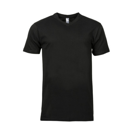 T-Shirt noir col v-col v