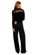Thumbnail T-shirt noir uni avec une coupe moulante et des manches longues - Image 3