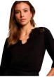Thumbnail T-shirt noir uni avec une coupe moulante et des manches longues - Image 4