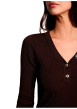 Thumbnail Top chocolat uni avec une coupe moulante et des manches longues - Image 5