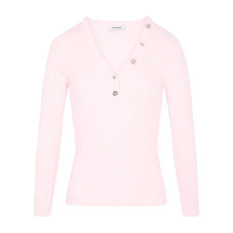 Top rose uni avec une coupe moulante et des...