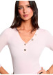 Thumbnail Top rose uni avec une coupe moulante et des manches longues - Image 4