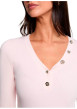 Thumbnail Top rose uni avec une coupe moulante et des manches longues - Image 5