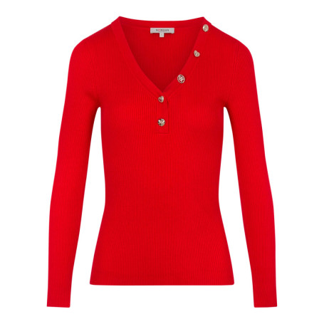 Top rouge uni avec une coupe moulante et des...