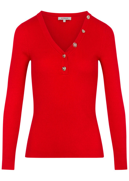 Top rouge uni avec une coupe moulante et des...