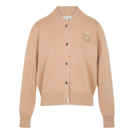 Gilet beige uni avec une coupe droite et des...