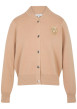 Thumbnail Gilet beige uni avec une coupe droite et des manches longues