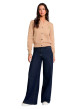 Thumbnail Gilet beige uni avec une coupe droite et des manches longues - Image 2