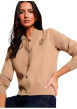 Thumbnail Gilet beige uni avec une coupe droite et des manches longues - Image 4