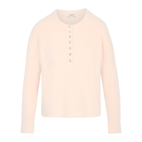Pull beige uni avec une coupe droite et des...