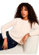 Thumbnail Pull beige uni avec une coupe droite et des manches longues - Image 4