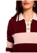 Thumbnail Pull bordeaux à rayures avec une coupe droite et un col polo - Image 5