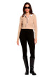 Thumbnail Pull beige uni avec une coupe droite et des manches longues - Image 2