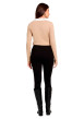 Thumbnail Pull beige uni avec une coupe droite et des manches longues - Image 3