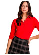 Thumbnail Pull rouge uni avec une coupe droite et des manches longues - Image 4