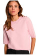 Thumbnail Pull rose uni avec une coupe droite et des manches courtes - Image 4