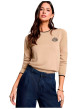 Thumbnail Pull beige uni avec une coupe droite et des manches longues - Image 4