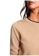 Thumbnail Pull beige uni avec une coupe droite et des manches longues - Image 5