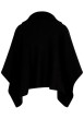 Thumbnail Poncho noir uni avec une coupe large et un col camionneur - Image 2
