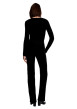 Thumbnail Top noir uni avec une coupe moulante et des manches longues - Image 2
