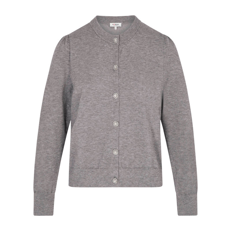 Morgan - Gilet Gris Clair Uni Avec Une Coupe Droite Et Des Manches Longues - Gris Morgan - Gilet Gris Clair Uni Avec Une Coupe Droite Et Des Manches Longues - Gris