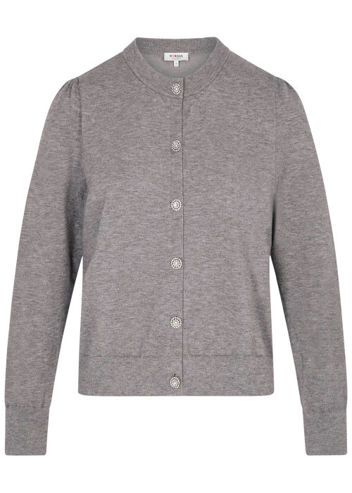 Gilet gris clair uni avec une coupe droite et des manches longues