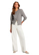 Thumbnail Gilet gris clair uni avec une coupe droite et des manches longues - Image 2