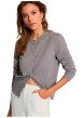 Thumbnail Gilet gris clair uni avec une coupe droite et des manches longues - Image 4