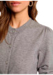 Thumbnail Gilet gris clair uni avec une coupe droite et des manches longues - Image 5